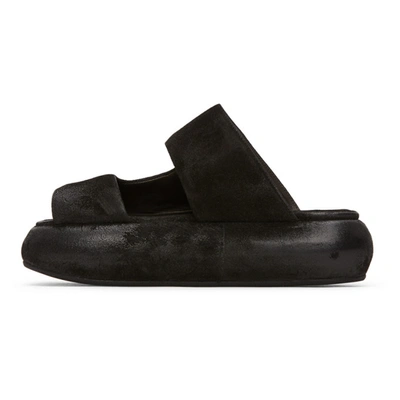 Shop Marsèll Marsell Black Distressed Ciambellona Sandals In 666 Black