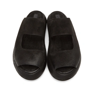 Shop Marsèll Marsell Black Distressed Ciambellona Sandals In 666 Black