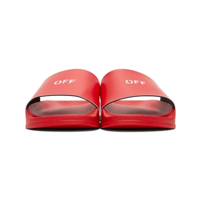 Shop Off-white Red Logo Pool Slides