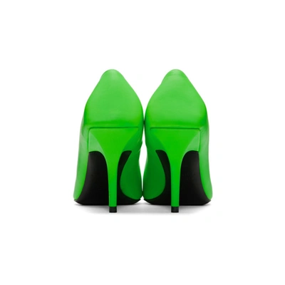 Shop Balenciaga Green Square Knife Heels In 3801 Green