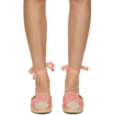 Shop Fendi Pink 'forever ' Ankle Strap Espadrilles In F0uh3 Pink