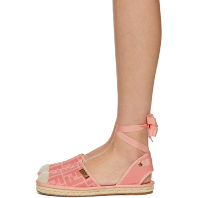 Shop Fendi Pink 'forever ' Ankle Strap Espadrilles In F0uh3 Pink