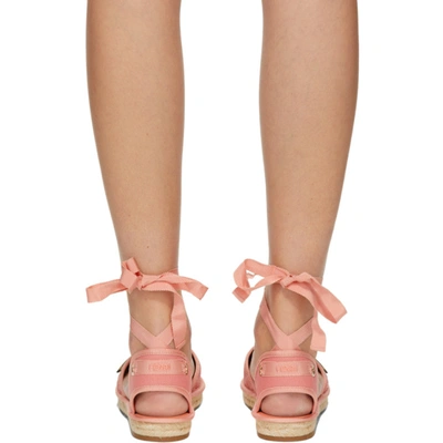 Shop Fendi Pink 'forever ' Ankle Strap Espadrilles In F0uh3 Pink