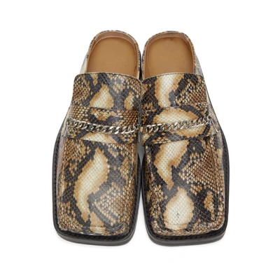 MARTINE ROSE SSENSE 独家发售棕色蛇纹乐福鞋