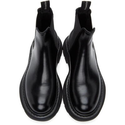 Shop Alexander Mcqueen Black Tread Slick Chelsea Boots In 1000 Bkbk