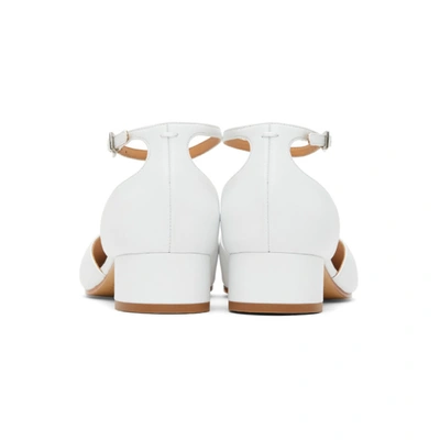 Shop Maison Margiela White Tabi Ankle Strap Heels In T1003 White