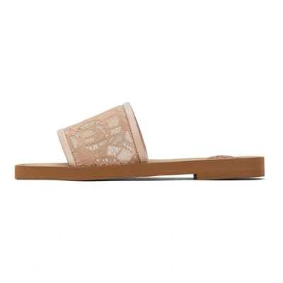 Shop Chloé Chloe Pink Woody Flat Mules In 26c Pink Te