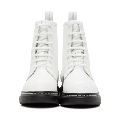 Shop Alexander Mcqueen White Hybrid Lace-up Boots In 9000 White