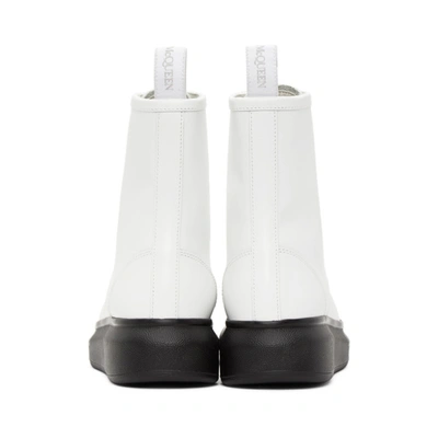 Shop Alexander Mcqueen White Hybrid Lace-up Boots In 9000 White