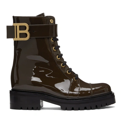 Shop Balmain Brown Ranger Boots In 8pa Dark Br