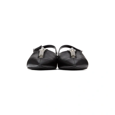 Shop Stella Mccartney Black Zipit Slingback Flats In 1000 Black