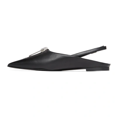 Shop Stella Mccartney Black Zipit Slingback Flats In 1000 Black