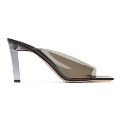 Shop Wandler Black And Transparent Isa Heeled Sandals In 3235 Shadow