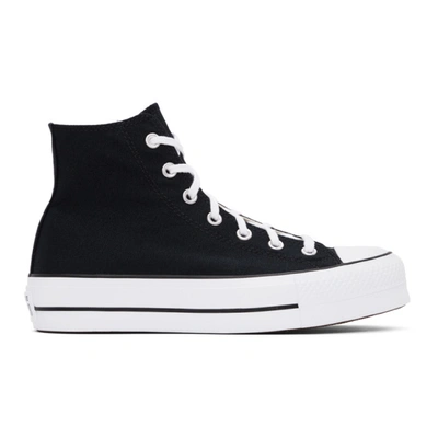 Shop Converse Black Chuck Taylor All Star Lift Hi Sneakers In Black/white