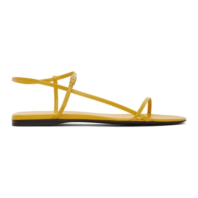 Shop The Row Yellow Bare Flat Sandals In Mus Mustard