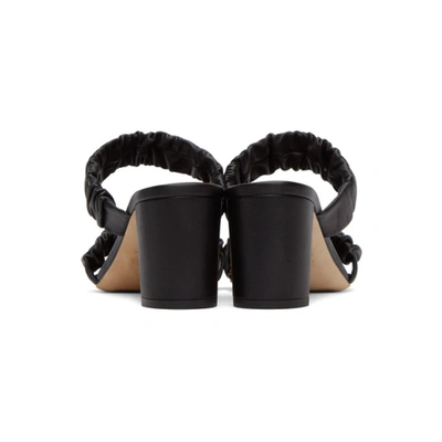 Shop Staud Black Nappa Frankie Ruched Heeled Sandals
