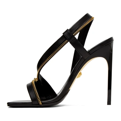 Shop Versace Black Medusa Zipper Sandals In D41oh Black