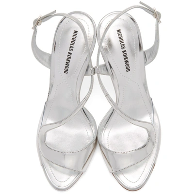 Shop Nicholas Kirkwood Silver Patent S Sandals In N90 Silver