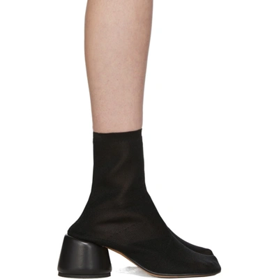 Shop Mm6 Maison Margiela Black Thin Sock Boots In T8013 Black