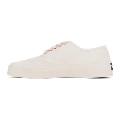 Shop Maison Kitsuné White Canvas Laced Sneakers In Wh White