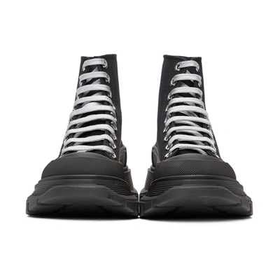 Shop Alexander Mcqueen Ssense Exclusive Black Tread Slick Sneakers In 1081 Silver