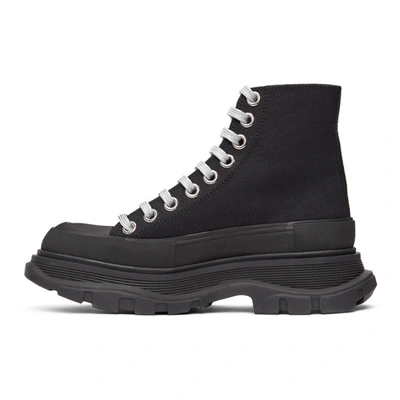 Shop Alexander Mcqueen Ssense Exclusive Black Tread Slick Sneakers In 1081 Silver