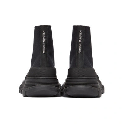 Shop Alexander Mcqueen Ssense Exclusive Black Tread Slick Sneakers In 1081 Silver
