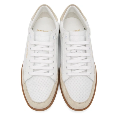Shop Saint Laurent White Court Classic Sl 10 Sneakers In 9674 White