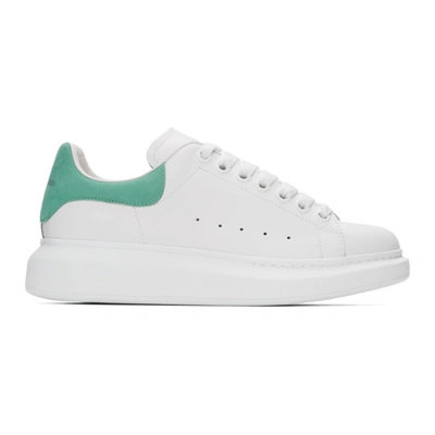 Shop Alexander Mcqueen Ssense Exclusive White & Green Oversized Sneakers In 9462 Wh/ox