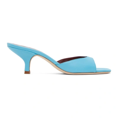 Shop Staud Blue Gene Heeled Sandals In Bright Blue