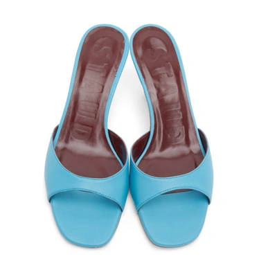 Shop Staud Blue Gene Heeled Sandals In Bright Blue
