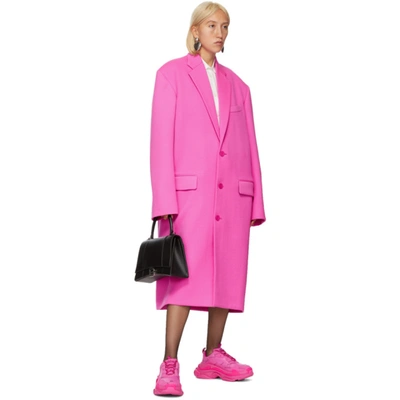 Shop Balenciaga Pink Allover Logo Triple S Sneakers In 5210 Pink