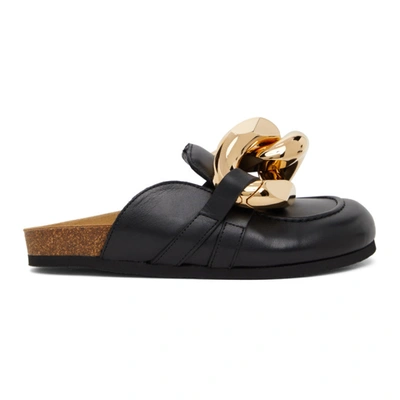 Shop Jw Anderson Black Chain Slippers