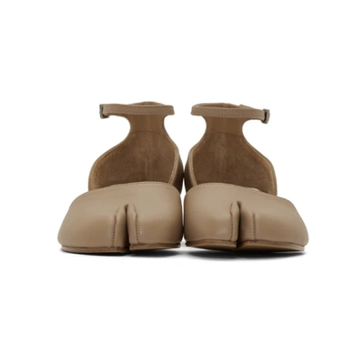 Shop Maison Margiela Tan Tabi Mary Jane Heels In T9004 Champ