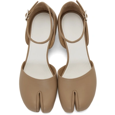 Shop Maison Margiela Tan Tabi Mary Jane Heels In T9004 Champ