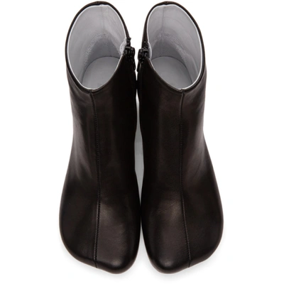 Shop Mm6 Maison Margiela Black Low Heel Ankle Boots In T8013 Black