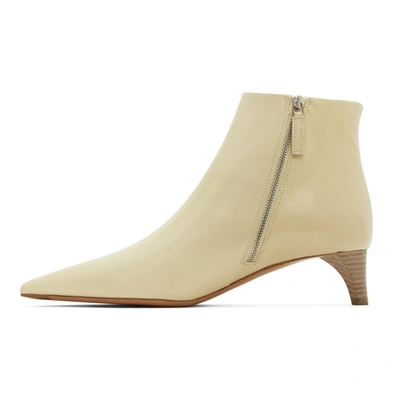 Shop Jil Sander Yellow Leather Ankle Boots In 750-open Ye