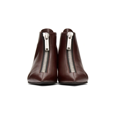 Shop Stella Mccartney Burgundy Zipit Ankle Boots In 6014 Barolo
