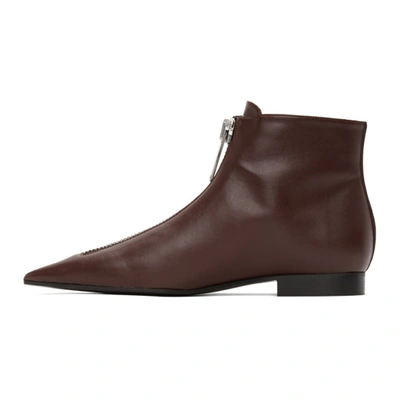 Shop Stella Mccartney Burgundy Zipit Ankle Boots In 6014 Barolo