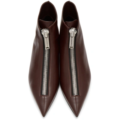 Shop Stella Mccartney Burgundy Zipit Ankle Boots In 6014 Barolo