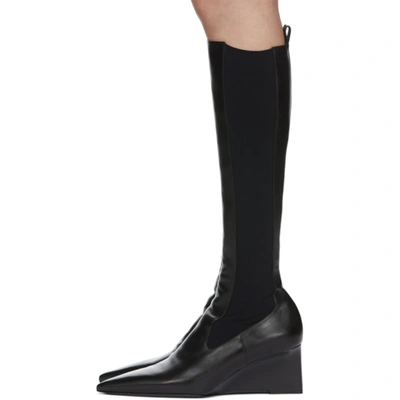Shop Jil Sander Black Western Tall Boots In 001-black