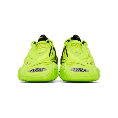 Shop Balenciaga Green Tyrex Sneakers In 7320 Fluo Y