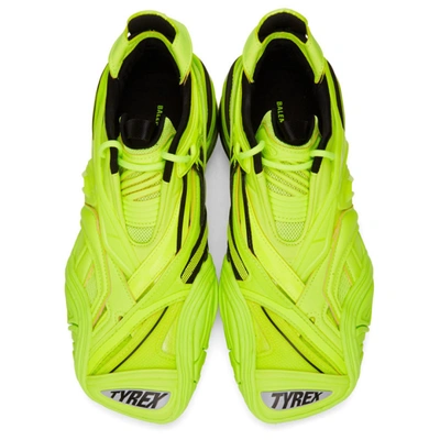 Balenciaga Tyrex Mesh-detailed Rubber Sneakers In 7320 Fluo Y