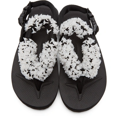 Shop Cecilie Bahnsen Black & White Suicoke Edition Floral Sandal