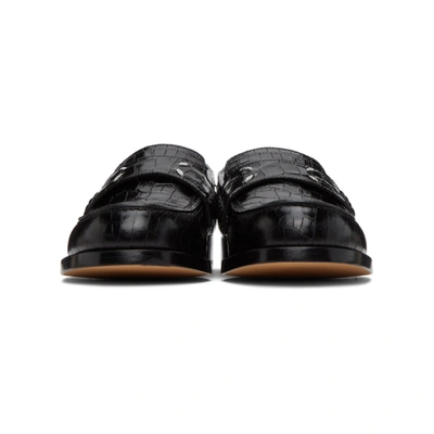 Shop Maison Margiela Black Croc Loafers In T8013 Black