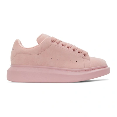 Shop Alexander Mcqueen Ssense Exclusive Pink Suede Oversized Sneakers In 5710 Rosebu