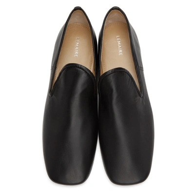 Shop Lemaire Black Soft Loafers In 999 Black