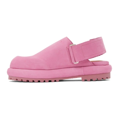 Shop Jacquemus Pink Nubuck 'les Mules' Shoes