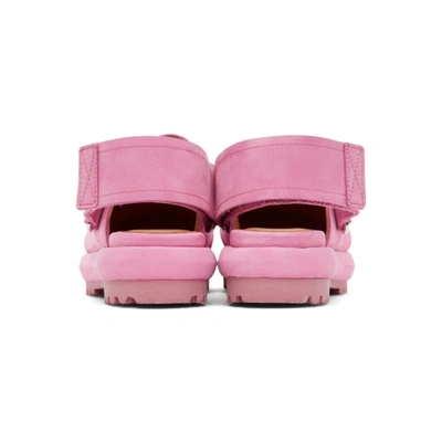 Shop Jacquemus Pink Nubuck 'les Mules' Shoes