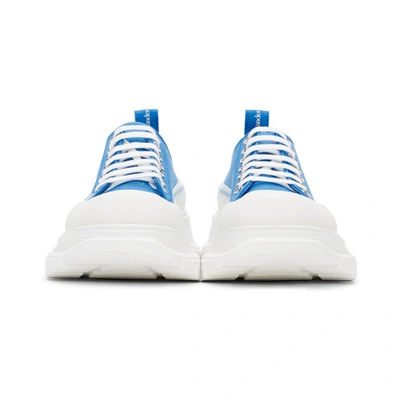 Shop Alexander Mcqueen Ssense Exclusive Blue Tread Slick Sneakers In 4392 Blue